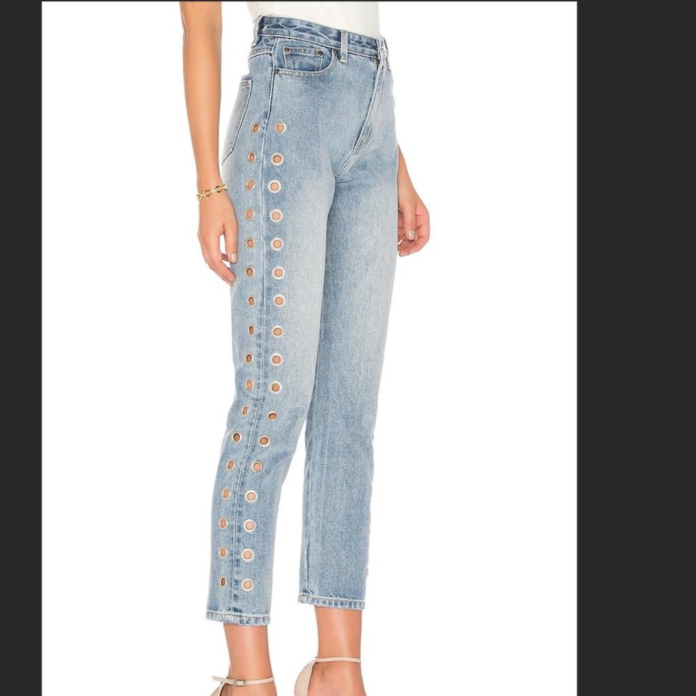 MINKPINK YOUTH EYELET SCANDO VINTAGE BLUE JEANS